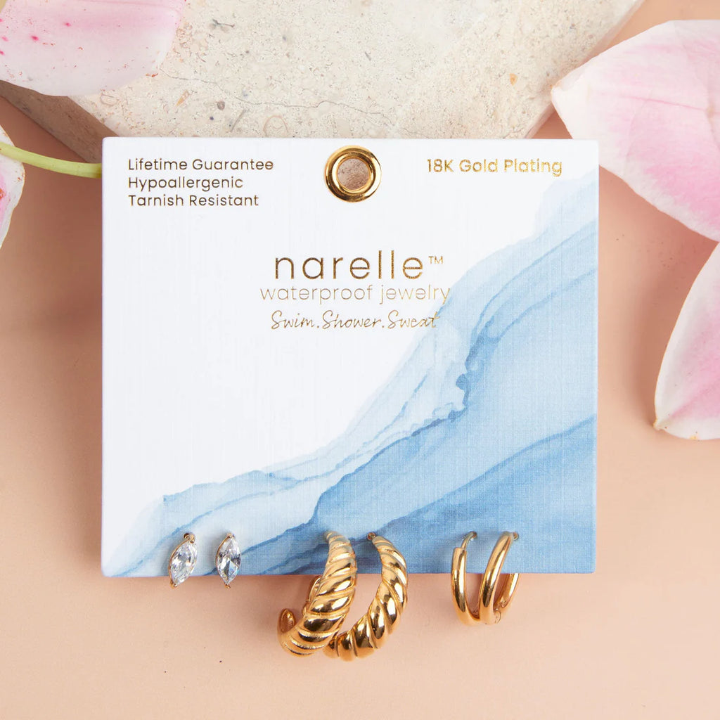 Half Moon Gold Hoop Trio
