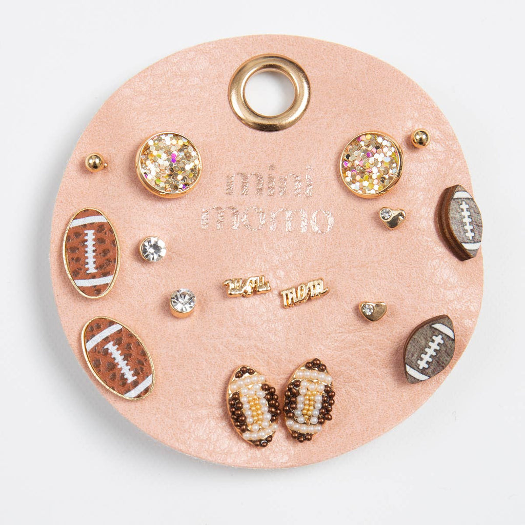 Football Stud Earrings Set