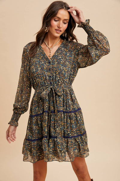 Floral Lace Overlay Mini Dress