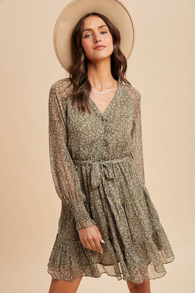 Floral Lace Overlay Mini Dress