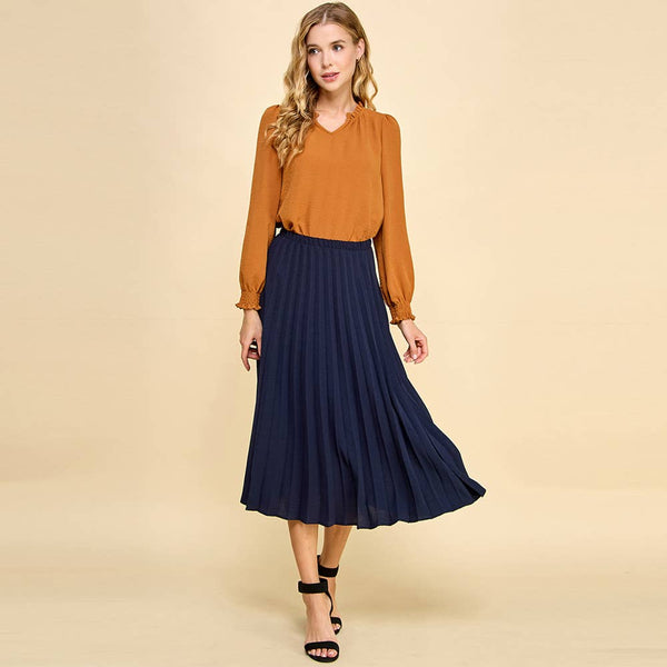 The Layla Pleated Midi Skirt