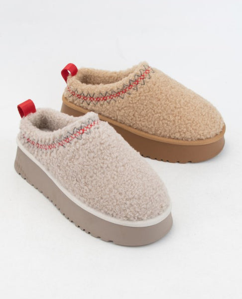 Tasman Dupe Sherpa Platform Slippers