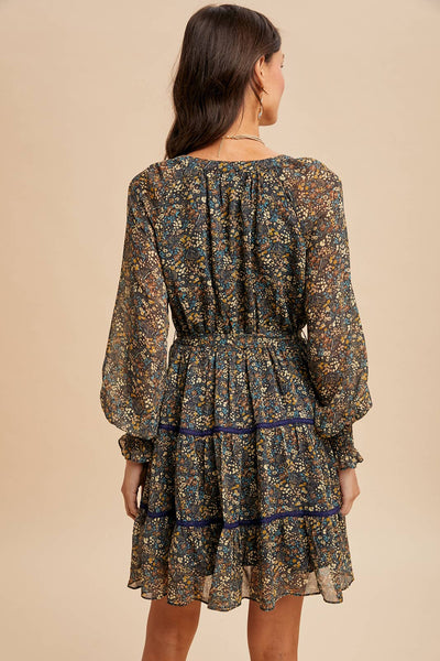 Floral Lace Overlay Mini Dress
