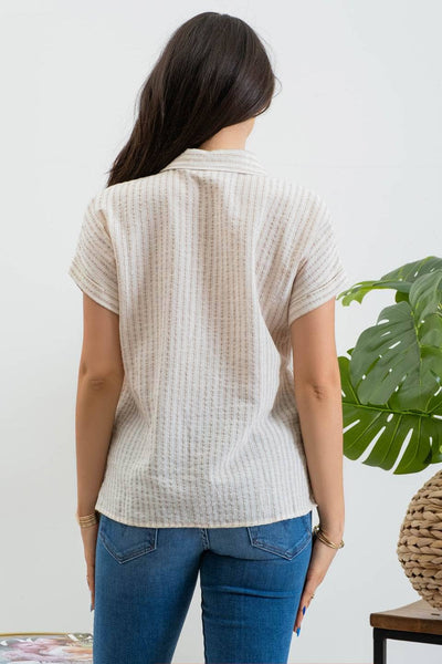 Living In Linen Collared Shirt - Khaki
