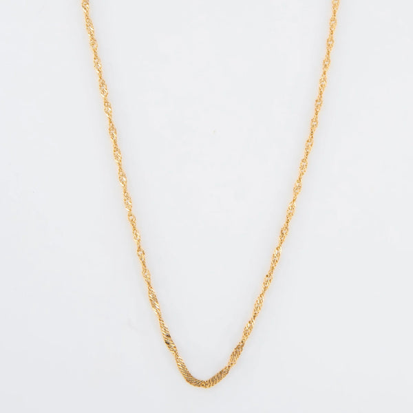 Waterproof Gold Twisted Chain Necklace