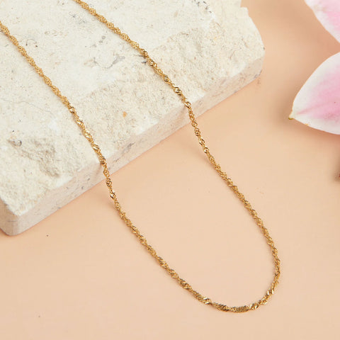 Waterproof Gold Twisted Chain Necklace