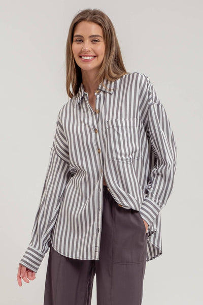 Stripes are Forever Button Down Blouse