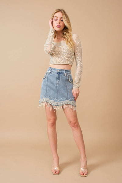 Cowgirl Class Denim Mini Skirt