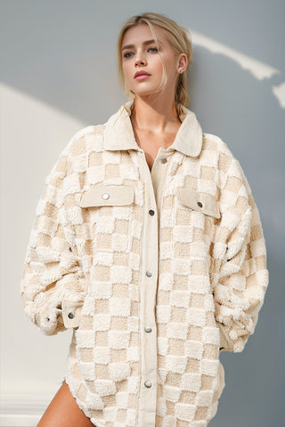 Online Exclusive | Checkered Sherpa Shacket [3 Colors]
