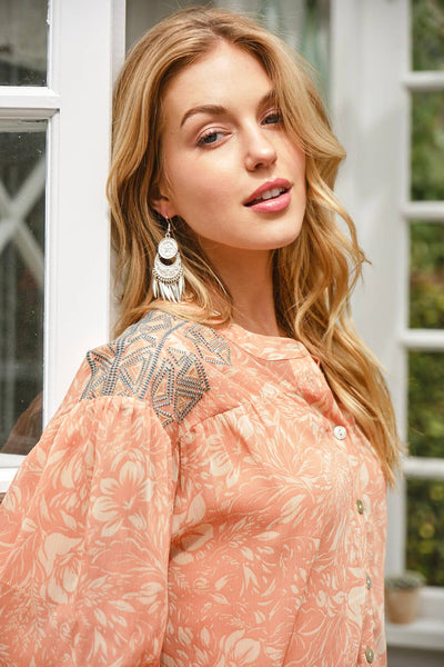 Baby Blues Embroidered Shoulder Blouse