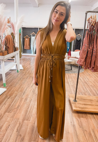 The Giselle Camel Jumpsuit