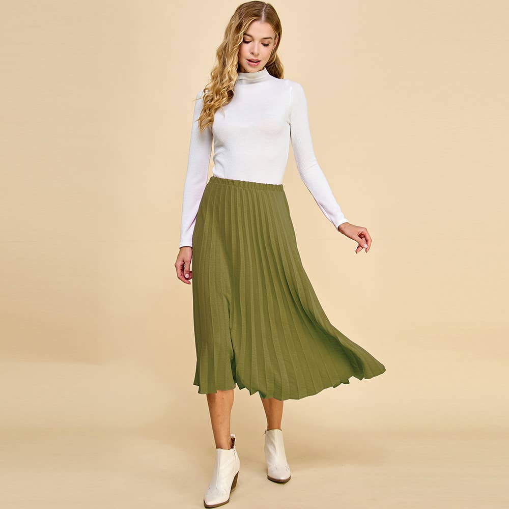 The Layla Pleated Midi Skirt