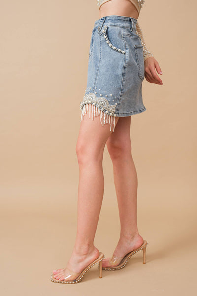 Cowgirl Class Denim Mini Skirt