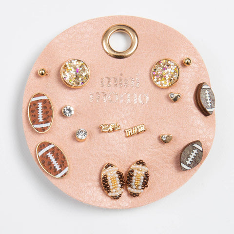Football Stud Earrings Set