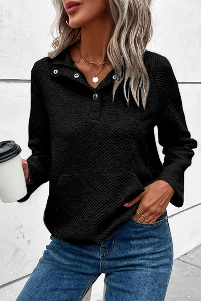 Geo Texture Heather Gray Pullover