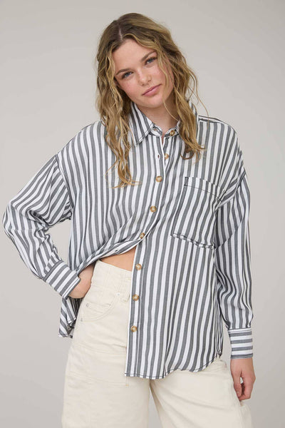 Stripes are Forever Button Down Blouse