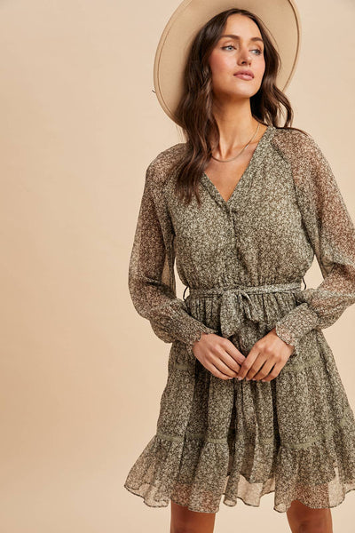 Floral Lace Overlay Mini Dress