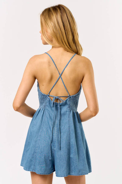 The CeCe Denim Plunge Romper