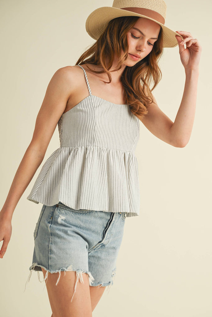 Pinstripe Peplum Tank Top – The Tin Cactus