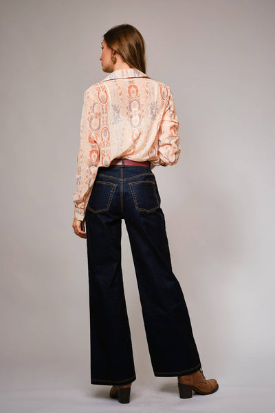 Horseshoes & Ruffles Sheer Blouse