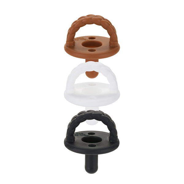 Sweetie Soother™ Silicone Pacifier Set of 3 Coffee & Cream