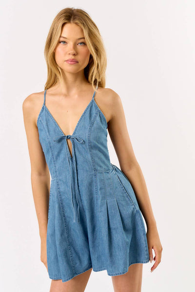 The CeCe Denim Plunge Romper