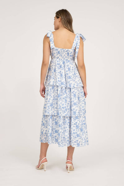 The Luna Tiered Floral Midi Dress