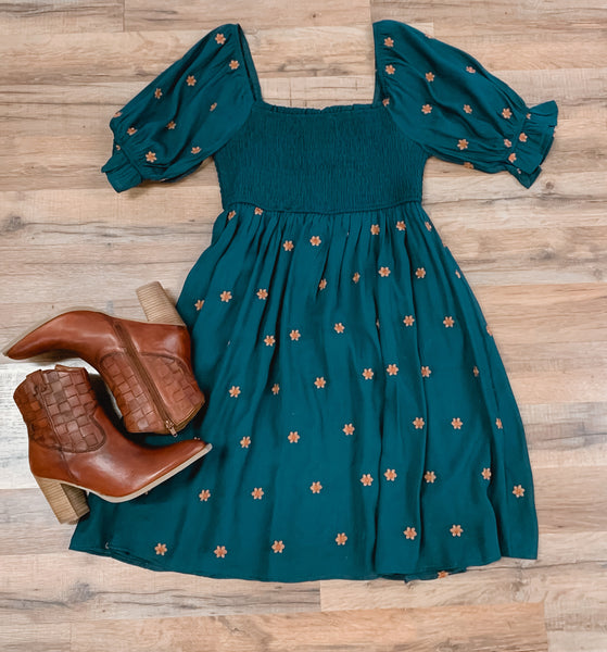 Simple Things Embroidered Daisy Dress