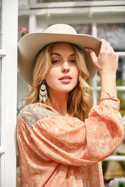 Baby Blues Embroidered Shoulder Blouse