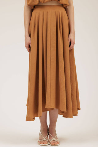 Camel Brown Midi Skirt