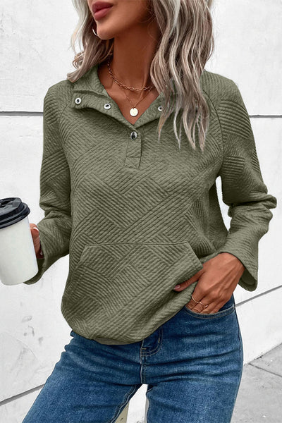 Geo Texture Heather Gray Pullover