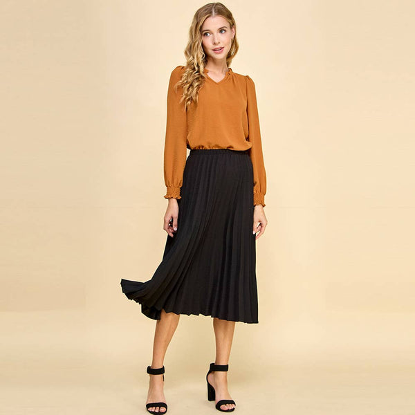 The Layla Pleated Midi Skirt