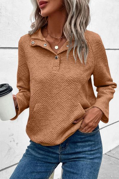 Geo Texture Heather Gray Pullover