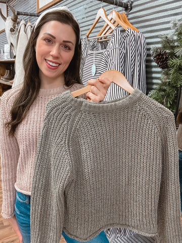 Cropped Chenille Sweater