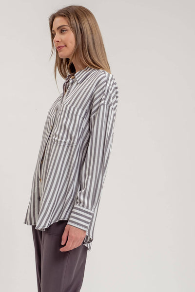 Stripes are Forever Button Down Blouse