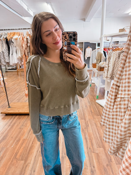 Fireside Olive Thermal Top