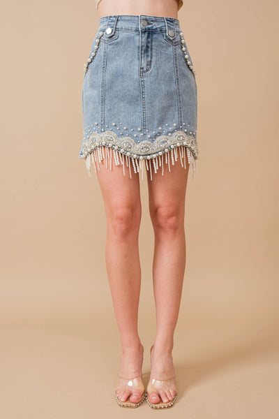 Cowgirl Class Denim Mini Skirt