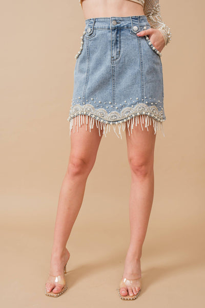 Cowgirl Class Denim Mini Skirt