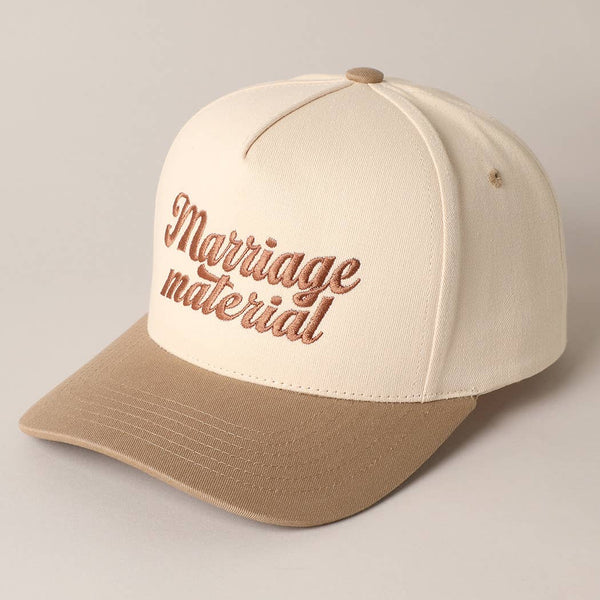 Marriage Material Embroidered Trucker Hat