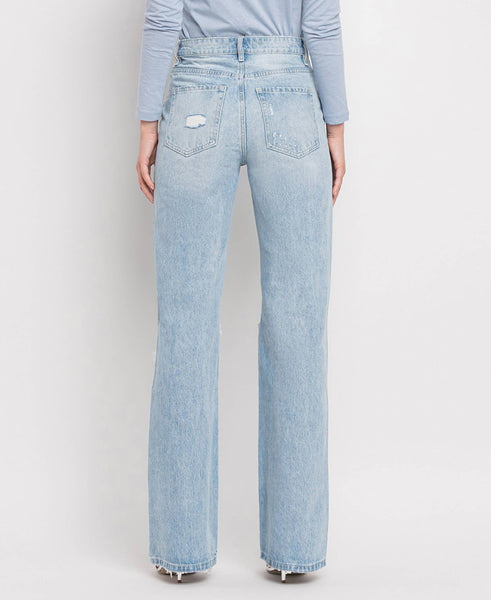 Vintage Distressed Straight Leg Jeans