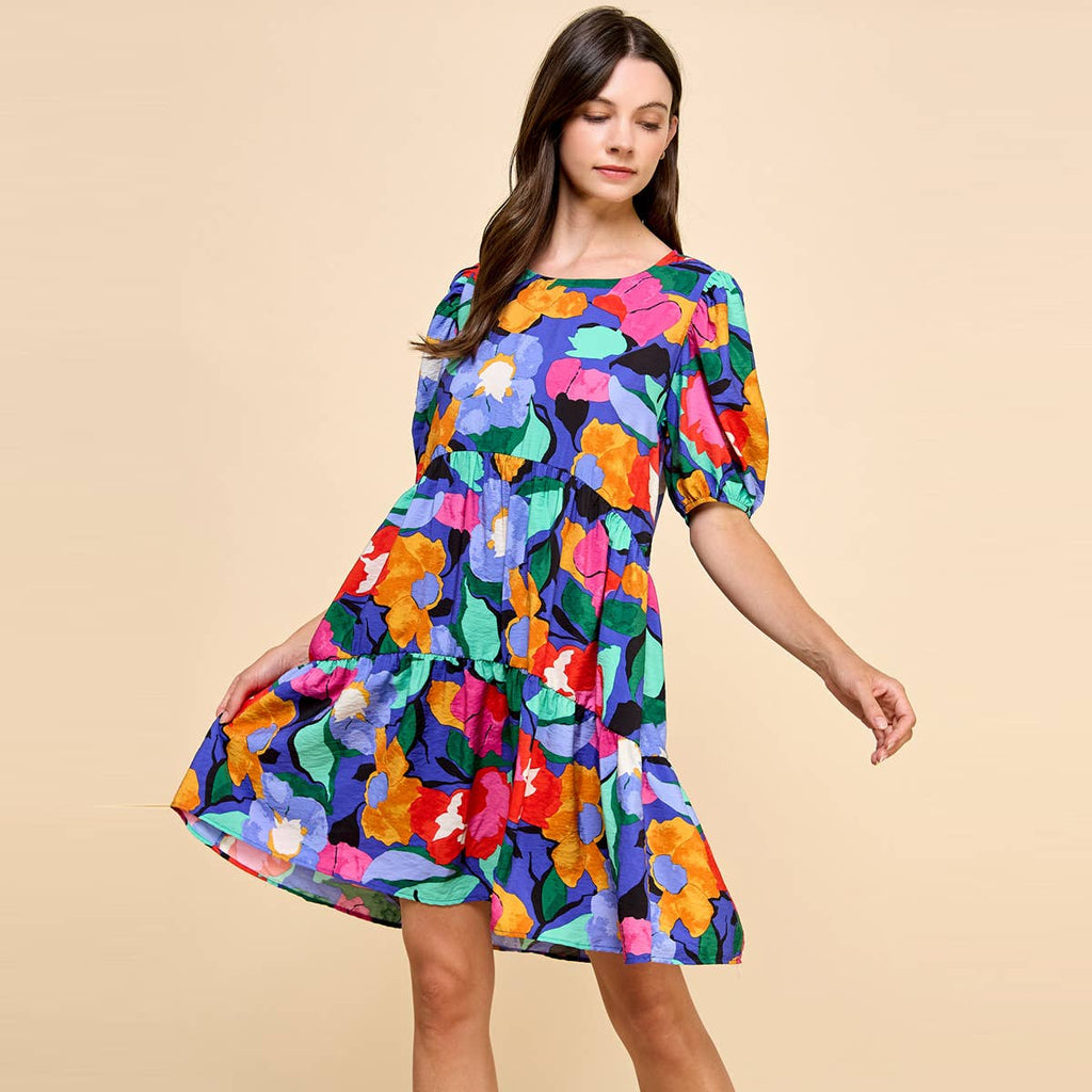 Always Vibrant Floral Dress
