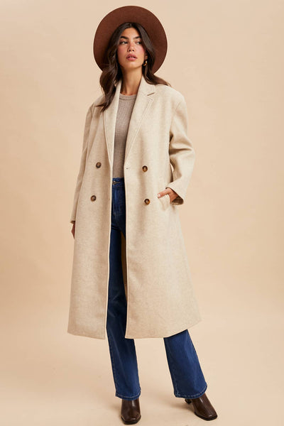 Double Breasted Beige Trench Coat