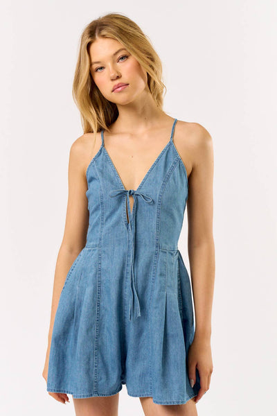 The CeCe Denim Plunge Romper