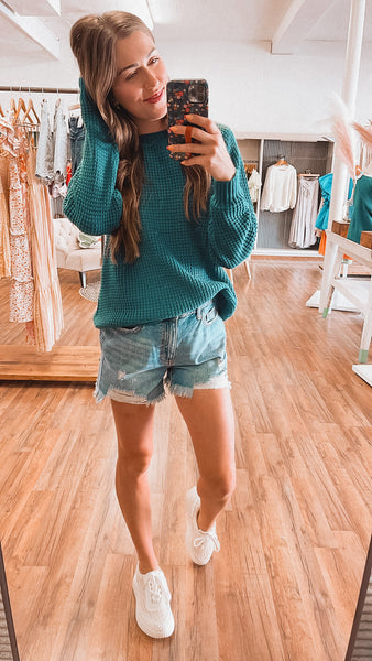 Waffle Knit Sweater {2 colors}