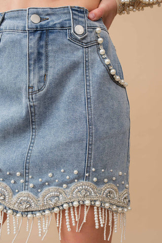 Cowgirl Class Denim Mini Skirt