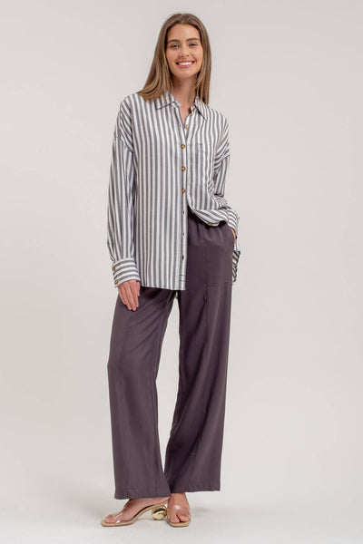 Stripes are Forever Button Down Blouse