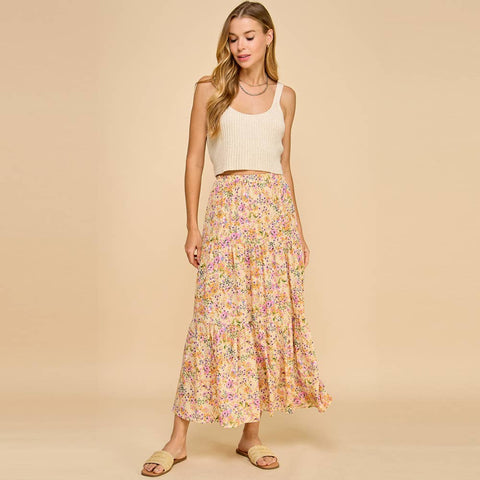 The Stella Floral Tiered Maxi Skirt