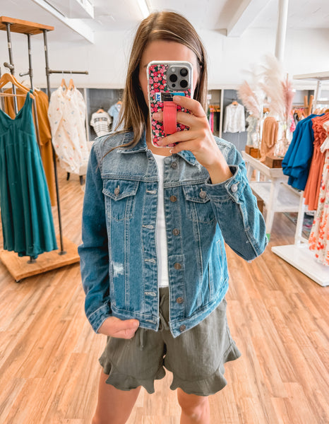 Kancan Distressed Denim Jacket