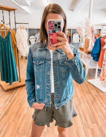 Kancan Distressed Denim Jacket