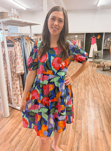 Always Vibrant Floral Dress